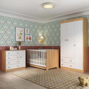 Imagem de Quarto De Bebê Completo Com Berço Americano 3 Em 1 Encanto Multimóveis
