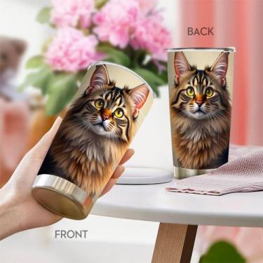 Imagem de Caneca de viagem Oasisdream Tumbler de aço inoxidável 600mL com tampa