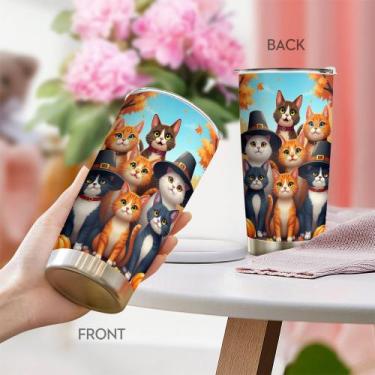 Imagem de Caneca de viagem Oasisdream Tumbler de aço inoxidável 600mL com tampa