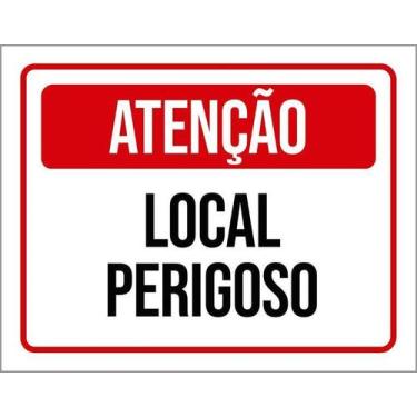 Imagem de Kit 10 Placa Acm De Atenção Local Perigoso 18X23 - Sinalizo
