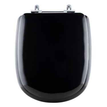 Imagem de Assento Sanitário Almofadado Paris Preto Para Vaso Ideal Standard