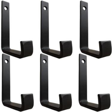 Imagem de Kit 6 Gancho Cantoneira Suporte 8 Cm Ferro Prateleira Mão Francesa - L
