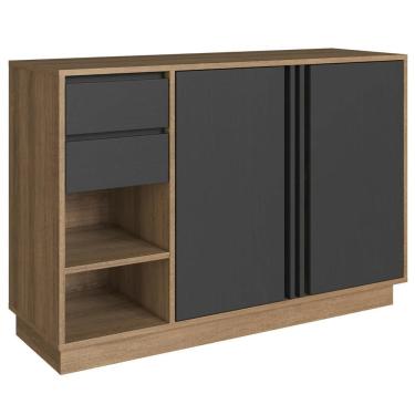 Imagem de Balcão Para Escritório 110cm 2 Portas Rael Mel/grafite F10 - Mpozenato