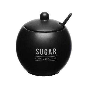 Imagem de Açucareiro Em Porcelana 350ml Manhattan Hauskraft Cor Preto