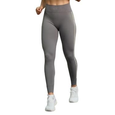 Imagem de Calça Legging Lupo Act Seamless Sportwear Com Listra Lateral, M, Shark