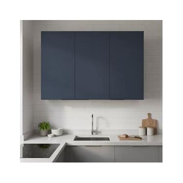 Imagem de Armário de Cozinha Aéreo Bartira Cristal 3 Portas 3 Prateleiras MDP - 120cm de largura