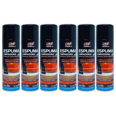 Imagem de Kit 6 Limpa Estofado Espuma Multiuso Aerossol 300ml Limpadora Orbi Qui