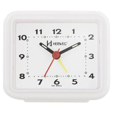 Imagem de Relógio Despertador Herweg Branco 2612 021, Branco