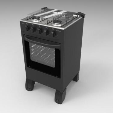 Imagem de Fogão Braslar 4 Bocas New Sirius Plus Mesa Inox Trempe Dupla Forno Eas