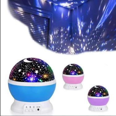 Imagem de Abajur Quarto Infantil Globo Projetor Giratório Lua Estrelas - Star Ma