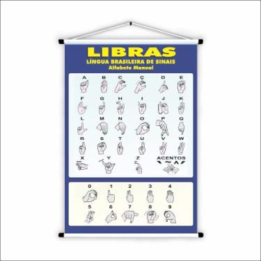 Imagem de Banner de Lona Educativo Libras - 85x60cm - Fabrika de Festa