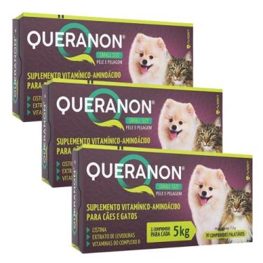 Imagem de Kit 3 Queranon Small Size 5kg Cães E Gatos 30 Comprimidos Avert