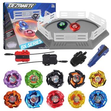 Imagem de Conjunto de Batalha DEZAWRTY Gyro X Stadium com 10 piões e 3 lançadore