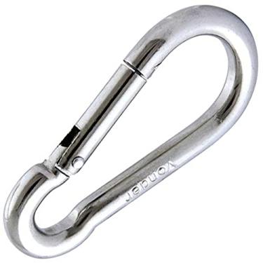 Imagem de FamaFit Mosquetão 7cm Academia Profissional Cinza Niquelado Aço Carbono Galvanizado 7cm 70mm 180kg