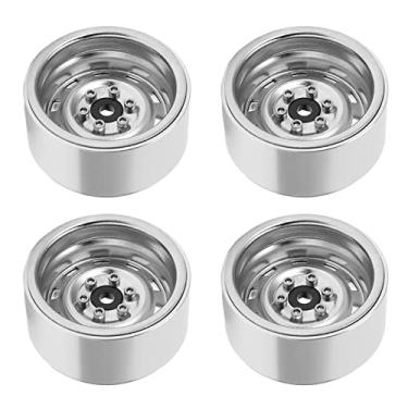 Imagem de Jantes da roda RC de 1,9 pol., Cubo da roda RC de 1,9 pol. Seguro Eco Amigável Montagem fácil Desempenho estável Alta simulação para carro RC(Buraco quadrado)