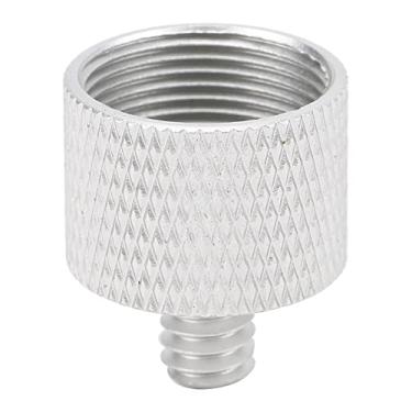 Imagem de Adaptador de rosca de tripé 5/8 a 1/4, adaptador de rosca de suporte de microfone de oxidação anódica antiderrapante para montagem em suporte de microfone(Prata (F2B))