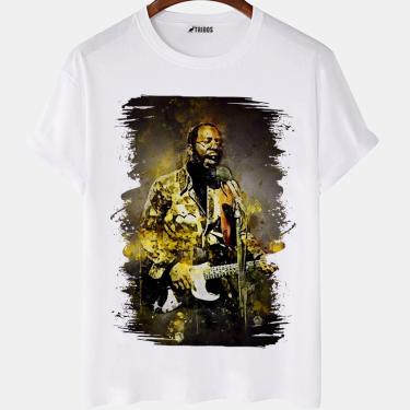 Imagem de Camiseta masculina John Petrucci Guitarrista Famoso Camisa Blusa Branca Estampada