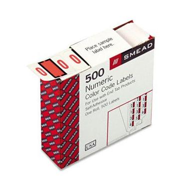 Imagem de Smead® Etiqueta de arquivo com aba numérica, C/CODE NUM-0 RL, PK (pacote com 8)