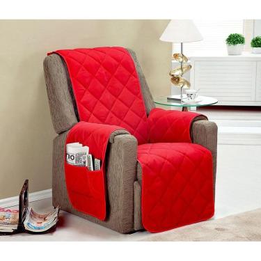 Imagem de Capa para Poltrona Casa Dona Papai Class de 1 Lugar Vermelho com Porta Objetos