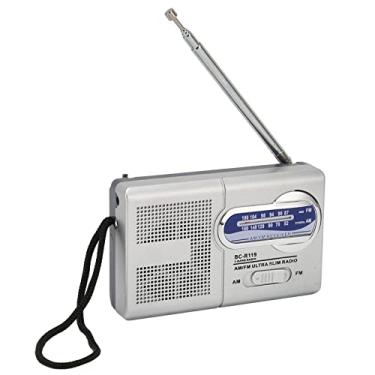 Imagem de Vbestlife Rádio portátil, rádio transístor AM FM reprodutor portátil operado por 2 pilhas AA com entrada de fone de ouvido para presente, idosos, casa para viagens ao ar livre