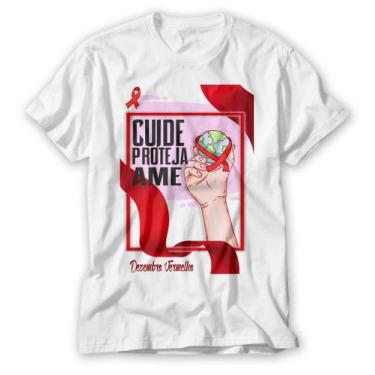 Imagem de Camiseta Dezembro Vermelho Cuide Projeta Ame Faça Um Laço - Vidape
