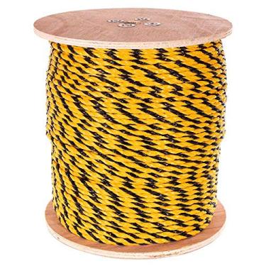 Imagem de Corda de polipropileno torcido com 3 fios West Coast Paracord - À prova d'água e flutua na água, Yellow & Black, 5/16 Inch x 500 Feet
