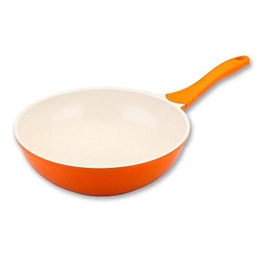 Imagem de Frigideira Wok 4.5 30cm Revestimento Ceramico ECO-346 Laranja - Ecolumi