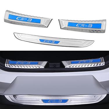 Imagem de 2 peças acessórios de carro de aço inoxidável placa de desgaste tampa do pára-choques guarnição do peitoril da barra serve para Mazda CX-3 CX3 2016 2017 2018 2019 2020 2021