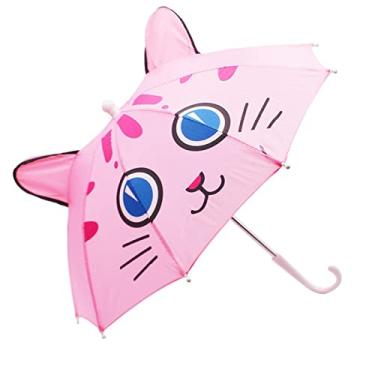 Imagem de Guarda-chuva infantil, guarda-chuva de dança com alça de fácil aderência, 8 cores, adequado para crianças de 3 a 8 anos rosa