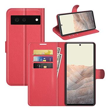 Imagem de YUNCHAO Caixa de telefone Para o Google Pixel 6 Litchi Texture Horizontal Flip Protective Case com titular e slots de cartão e carteira capa para celular