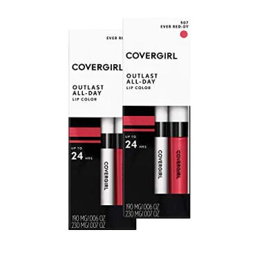 Imagem de Covergirl Batom hidratante Outlast All-Day, Ever Reddy, Pacote com 4