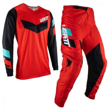 Imagem de Kit Calça + Camisa Leatt 3.5 Ride 2023 Vermelho/Preto