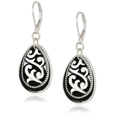 Imagem de Napier Brincos de gota de couro e preto