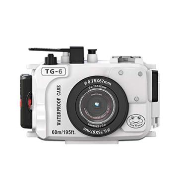 Imagem de Qudai Sapos-do-mar Câmera Caixa à prova d'água estojo de mergulho Concha protetora subaquática 60m / 195 pés de substituição para câmera Olympus TG-6 BD