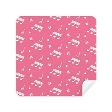 Imagem de Notas musicais diagonais pano de limpeza rosa limpador de tela tecido de camurça 2 peças