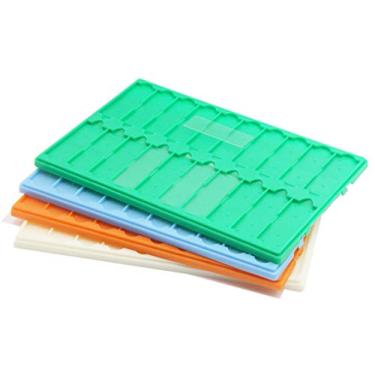 Imagem de Bandeja deslizante para microscópio de plástico; capacidade para 20, pacote com 4