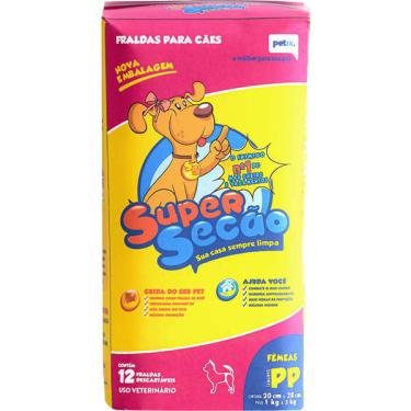 Imagem de Fraldas Descartáveis Super Secão para Cães Fêmeas - Tam. PP