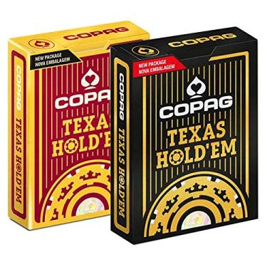 Imagem de Copag Baralho de Poker Texas Hold'em Borgonha e Texas Hold'Em Dourado (Kit com 2 Baralhos)