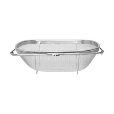 Imagem de Escorredor Multiuso Mimo Style Prata Aço Inox Com Alça