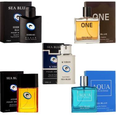 Imagem de Kit 5 Perfumes Importados Masculinos Sea Blue - Sea Blue Perfumes Masc