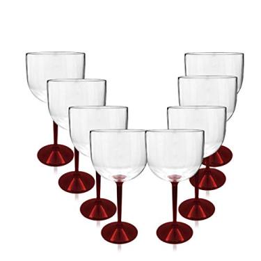 Imagem de 8 Taças Gin Haste Vermelho Acrílico