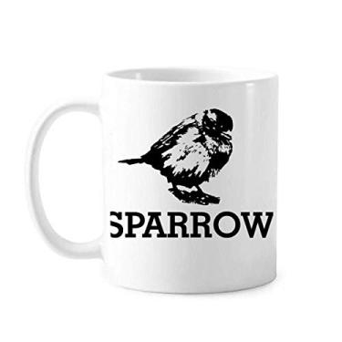 Imagem de Sparrows Birds Animais Comida Preta Branca Caneca Cerâmica Café Porcelana Caneca de Cerâmica