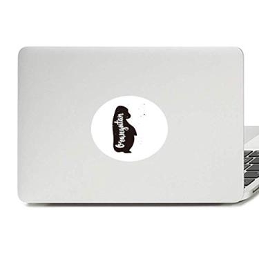 Imagem de Adesivo de notebook com emblema de animal preto e branco orangotango