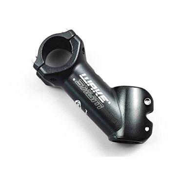 Imagem de Wake MTB Stem 45 Degree 31,8 90 mm haste de bicicleta de montanha haste de guidão curto para a maioria das bicicletas, bicicleta de estrada, MTB, BMX, equipamentos fixos, ciclismo (liga de alumínio, preto)