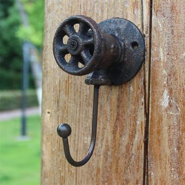 Imagem de GUIPAIHAI Rack de metal vintage para casa de fazenda feita à mão, decoração de parede de jardim de casa, ganchos de parede de ferro fundido (cor: A)