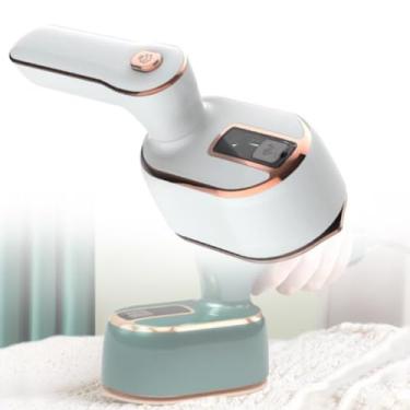Imagem de Mini ferro elétrico portátil portátil, ferro a em miniatura para uso doméstico, mini máquina de passar roupa com suporte para engomar a seco e úmido, ferro a portátil com rotação de 180 graus para via