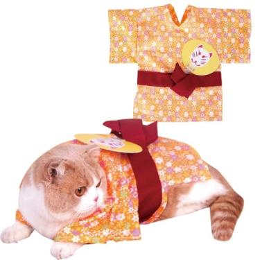 Imagem de BOSREROY Quimono floral roupa de gatinho roupas macias ajustáveis roupas frescas respiráveis filhotes de cachorro verão gato roupas