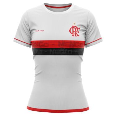 Imagem de Camiseta Braziline Approval Flamengo Feminino -  Branco e Vermelho