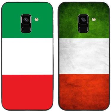 Imagem de 2 peças retrô bandeira da Itália impressa TPU gel silicone capa de telefone traseira para Samsung Galaxy (Galaxy A5 2018 / A8 2018)