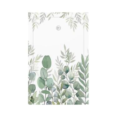 Imagem de Tampo de árvore verde, folha de eucalipto, 1 gangue, sem dispositivo, tomada em branco, placa de parede, interruptor de luz, placa elétrica decorativa para decoração de quarto